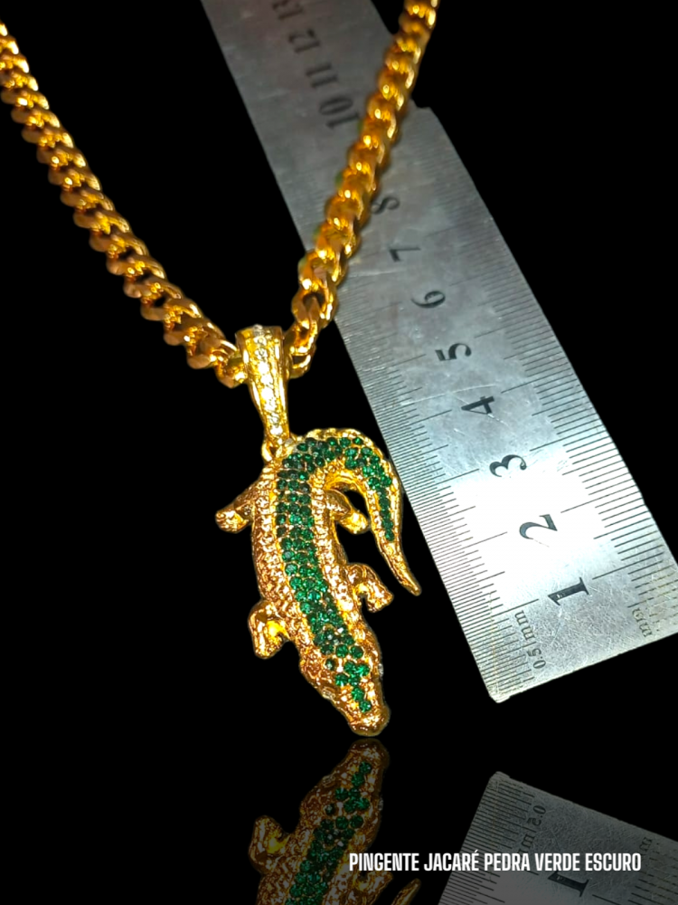 JACARÉ COM STRASS VERDE ESCURO