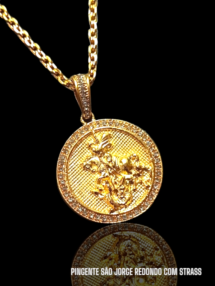 SÃO JORGE REDONDO COM STRASS